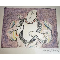 Medrano Clown with Flower III (Framed Lithograph Under Glass)